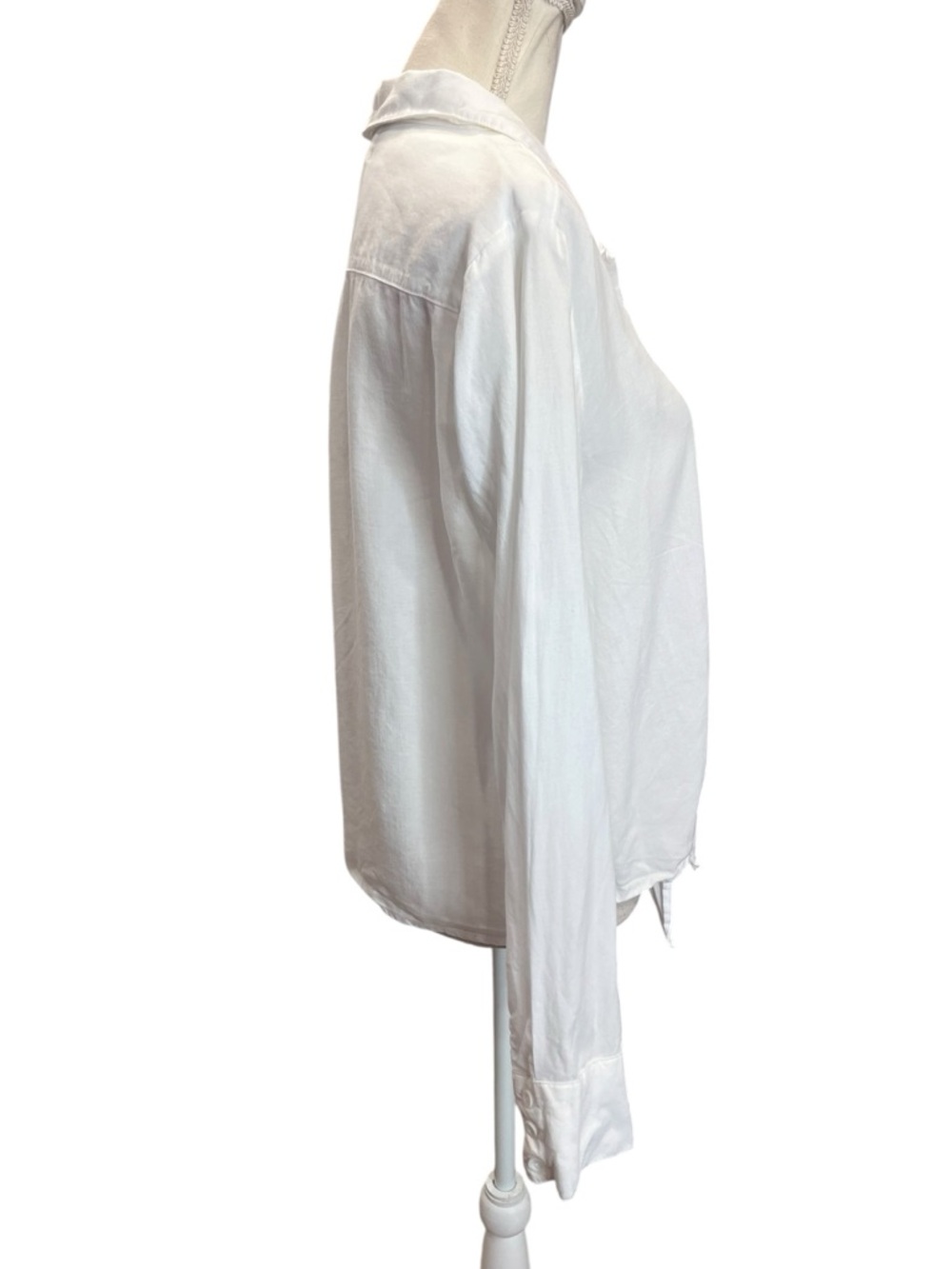 Cloth & Stone White Tencel Lyocell Tie Front Button Down Blouse Small - Picture 4 of 11